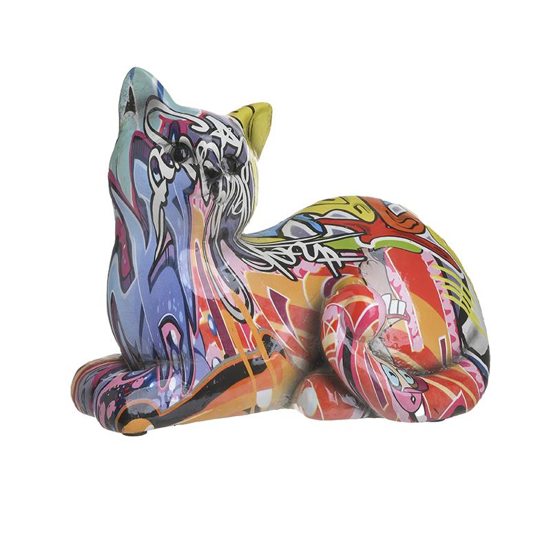 3705470884 MAČKA POP ART POLIREZIN 18X10X15 CM