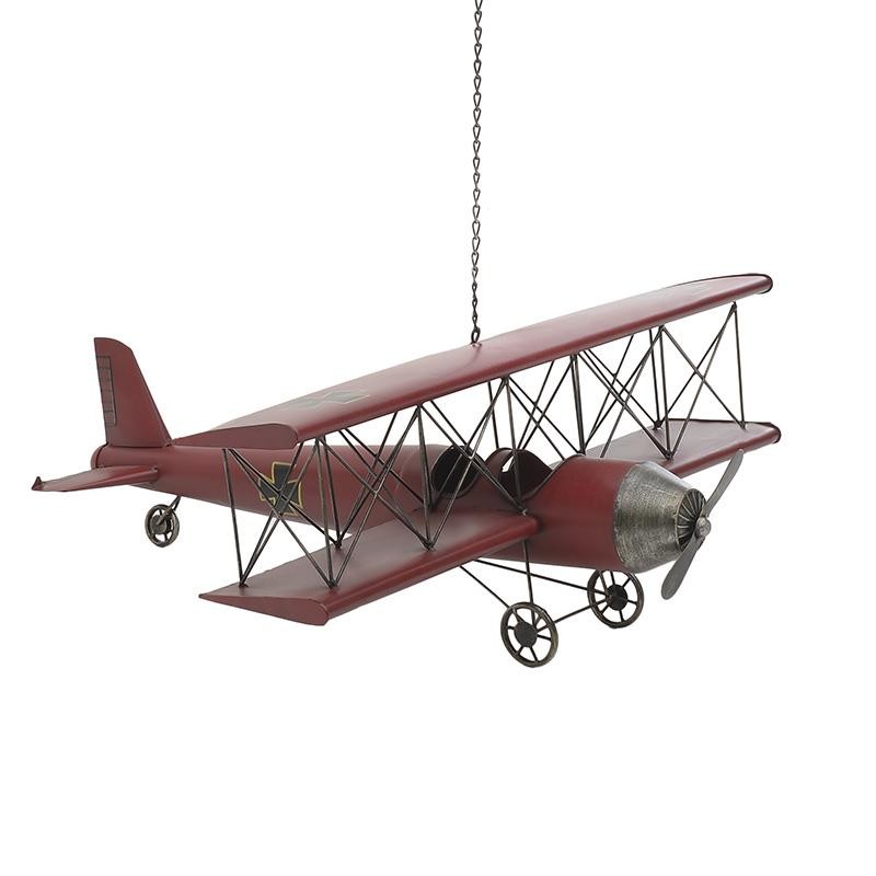 3700920086 METALNA DEKORACIJA AVION U CRVENOJ BOJI 109*73*78cm