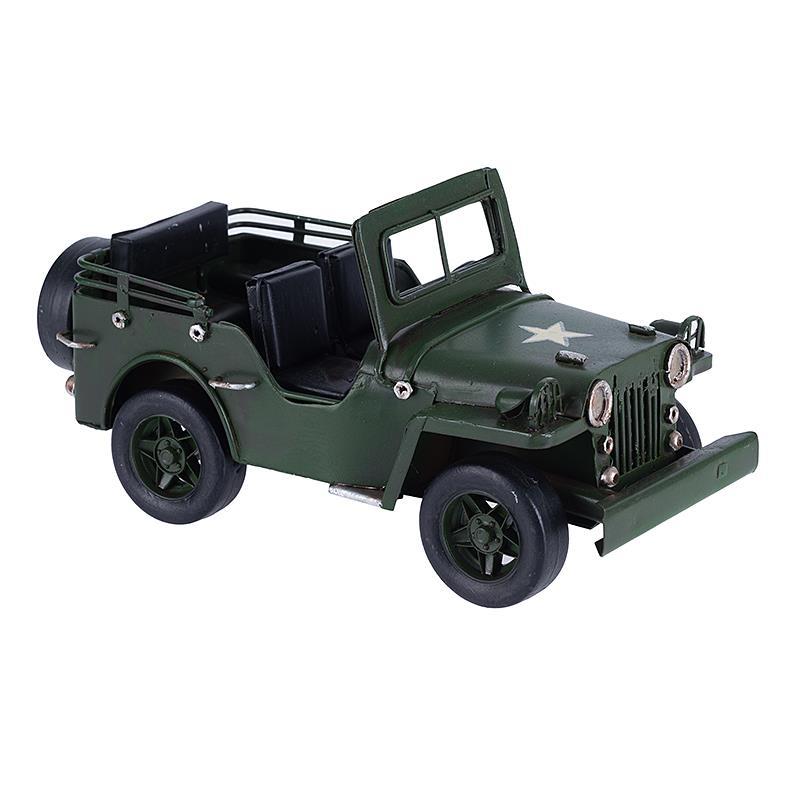 3707260194 METALNA FIGURA MILITARY CAR 16*8*8cm