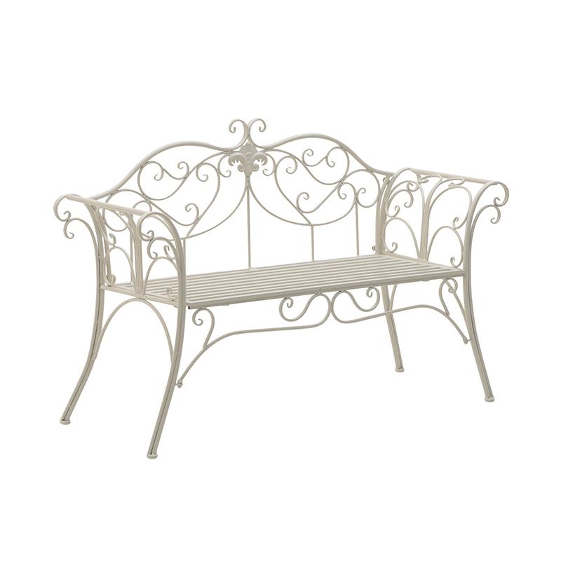 3509070073 METALNA KLUPA BELA 133X48X90 CM