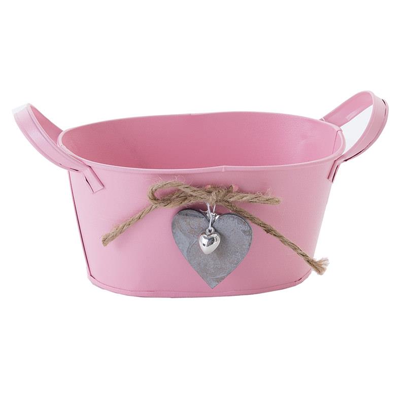 3701860044 METALNA KORPA ROZE SA SRCEM 18*11*9cm