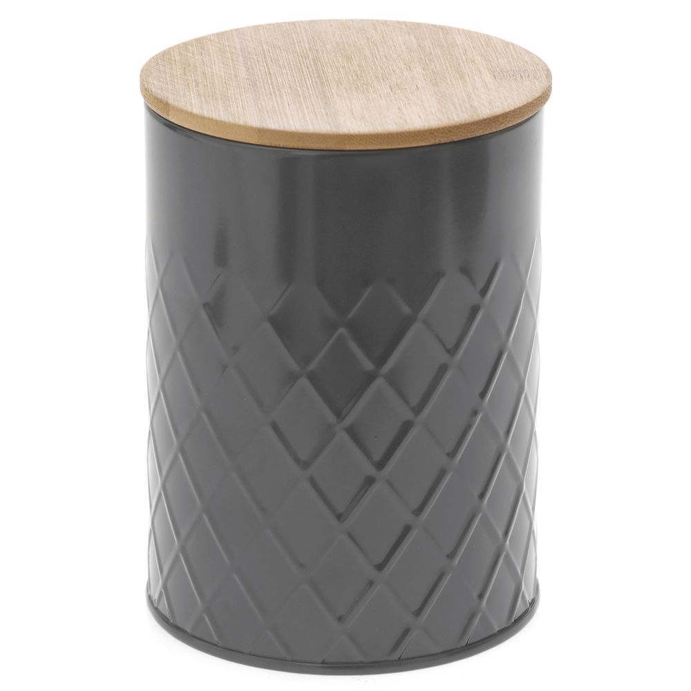 59936 METALNA KUTIJA ZA ZAČINE SA POKLOPCEM OD BAMBUSA 11*16cm