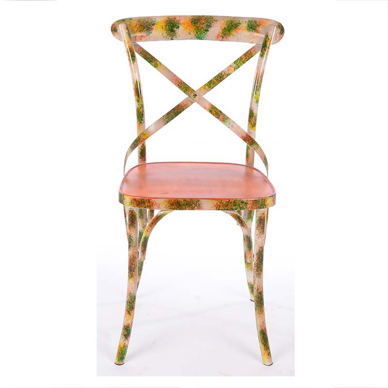 3504100002 METALNA STOLICA CRVENI CVETNI DEZEN 41*41*88cm