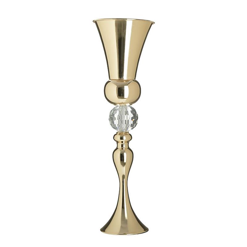 3701510673 METALNA VAZNA PEHAR ZLATNA SA KRISTALIMA 17X55 CM