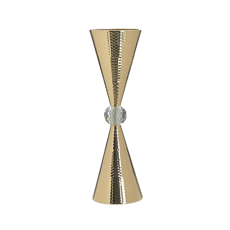 3701510745 METALNA VAZNA PEHAR ZLATNA SA KRISTALOM 11X36 CM
