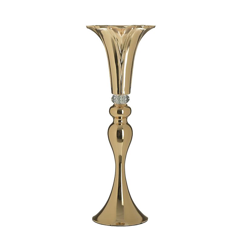 3701510747 METALNA VAZNA PEHAR ZLATNA SA KRISTALOM 14X44 CM