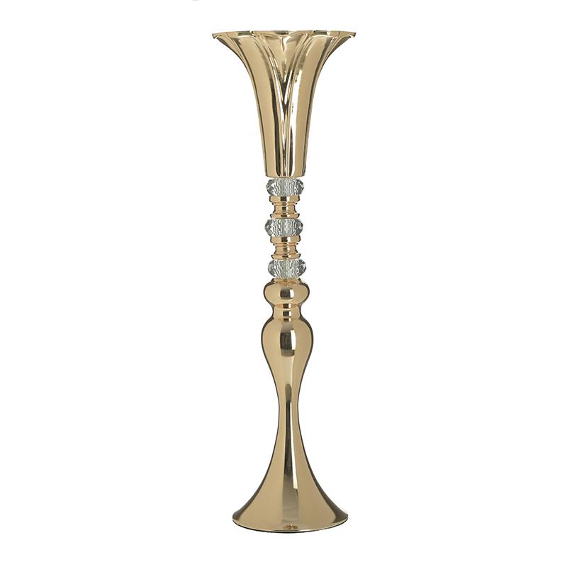 3701510746 METALNA VAZNA PEHAR ZLATNA SA KRISTALOM 14X54 CM