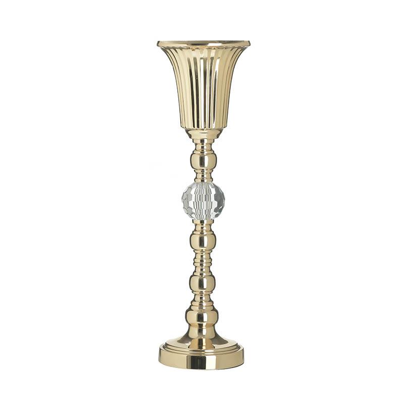 3701510691 METALNA VAZNA PEHAR ZLATNA SA KRISTALOM 15X52 CM