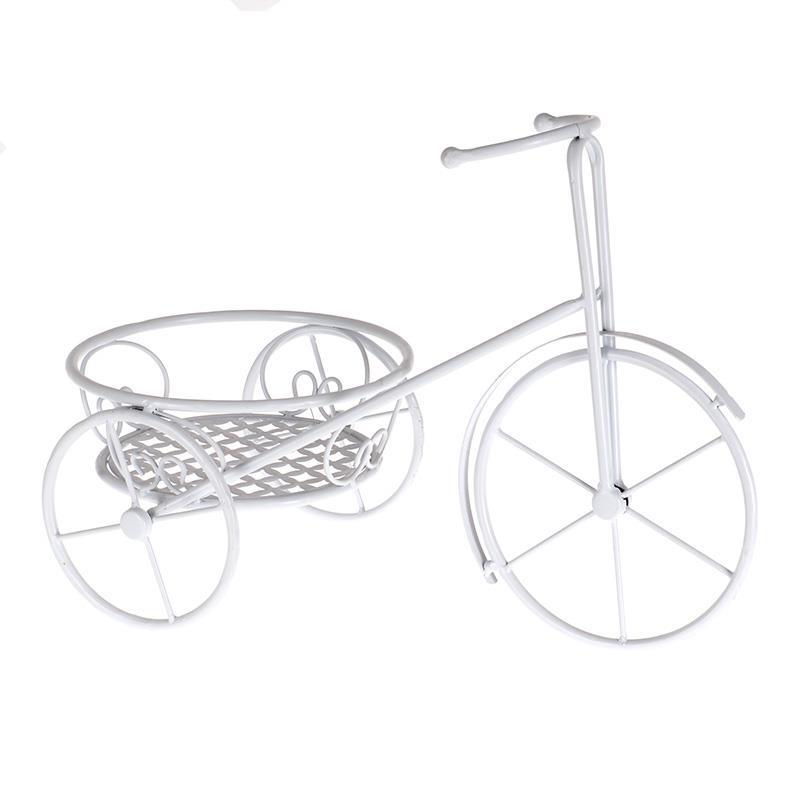 3702070047 METALNA ŽARDINJERA BELA U OBLIKU BICIKLA 46*25*35cm