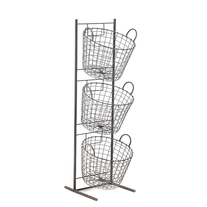 52295 METALNA ŽIČANA KORPA NA STALKU 3 SPRATA 35*33*114cm