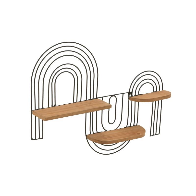 3509150001 METALNA ZIDNA POLICA NATURAL ZLATNA 60X9X46 CM