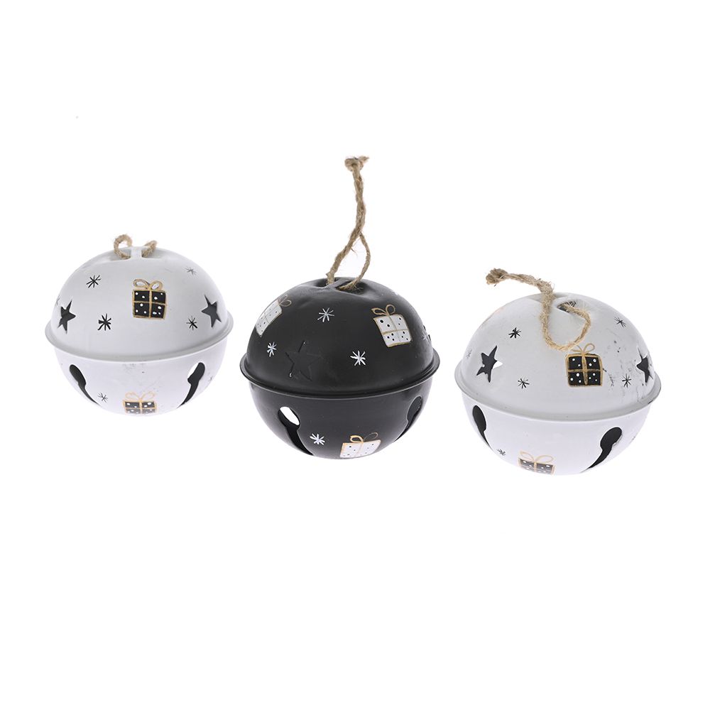 79577 METALNA ZVONCA CRNO BELA SET/3 7 CM