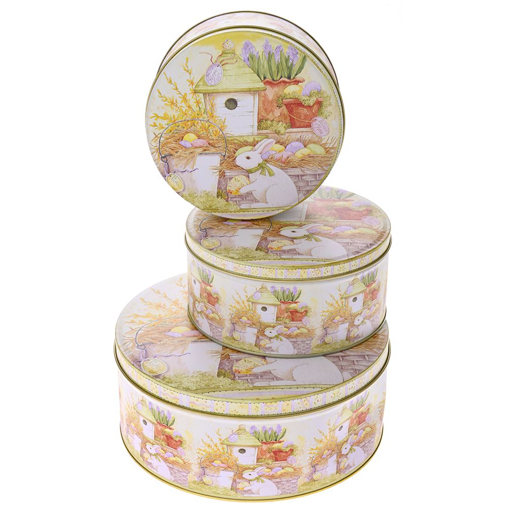 81360 METALNE OKRUGLE KUTIJE SET 3 KOMADA 20X9/15X7/16X6 CM