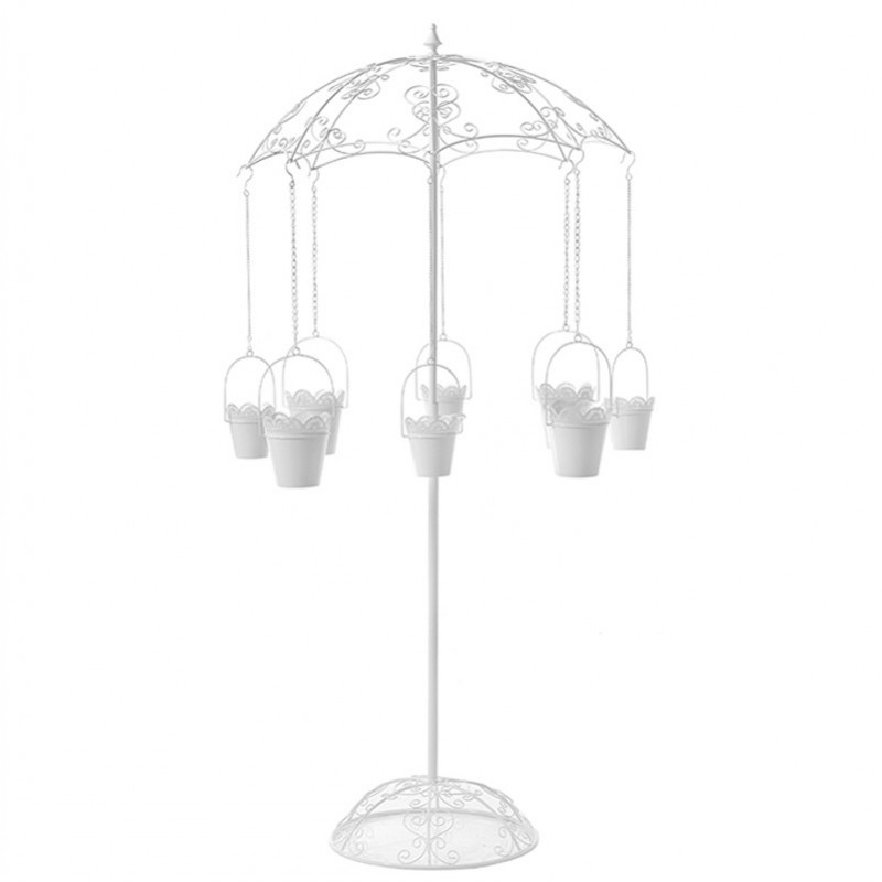 52451 METALNI BELI STALAK U OBLIKU SUNCOBRANA 78*101cm