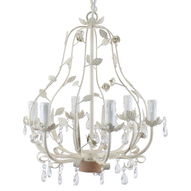 3108720011 METALNI LUSTER ZA 6 SIJALICA BEŽ SA ZLATNIM DETALJIMA 46*51cm 67D309956