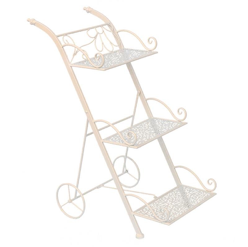 3502070075 Metalni Stalak Za Cvece Beli 34 52 78cm