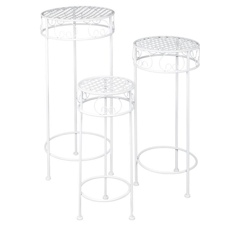3502070019 METALNI STALAK ZA CVECE BELI S/3 20*50cm