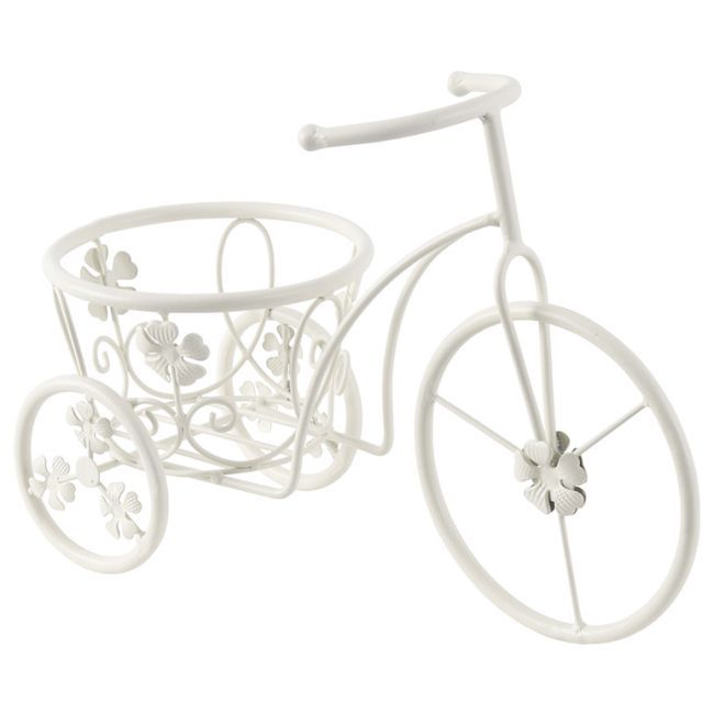 3707020036 METALNI STALAK ZA CVEĆE U OBLIKU BICIKLA BEŽ 37*16*25cm