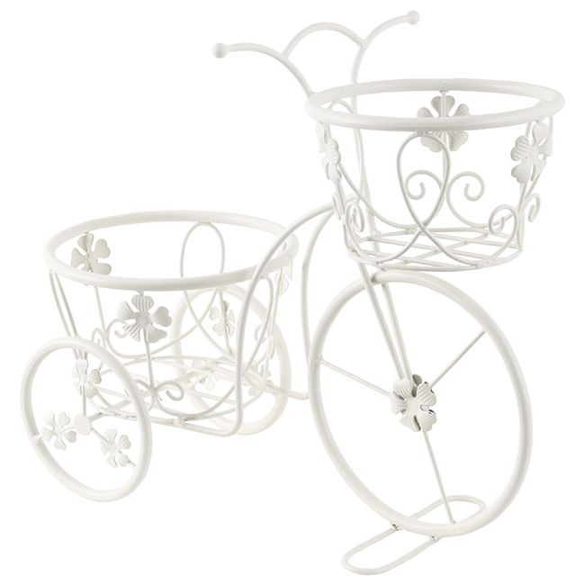 3707020028 METALNI STALAK ZA CVEĆE U OBLIKU BICIKLE BEŽ 39.5*18*33.5cm