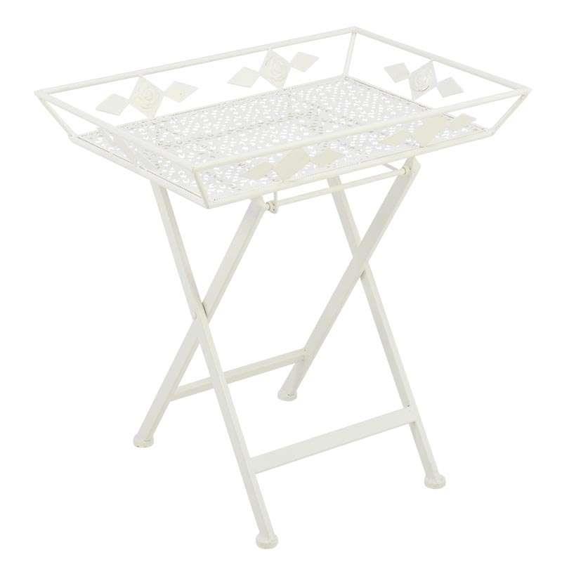 3502070029 METALNI STOČIĆ-POSLUŽAVNIK BEŽ 60*42*62cm