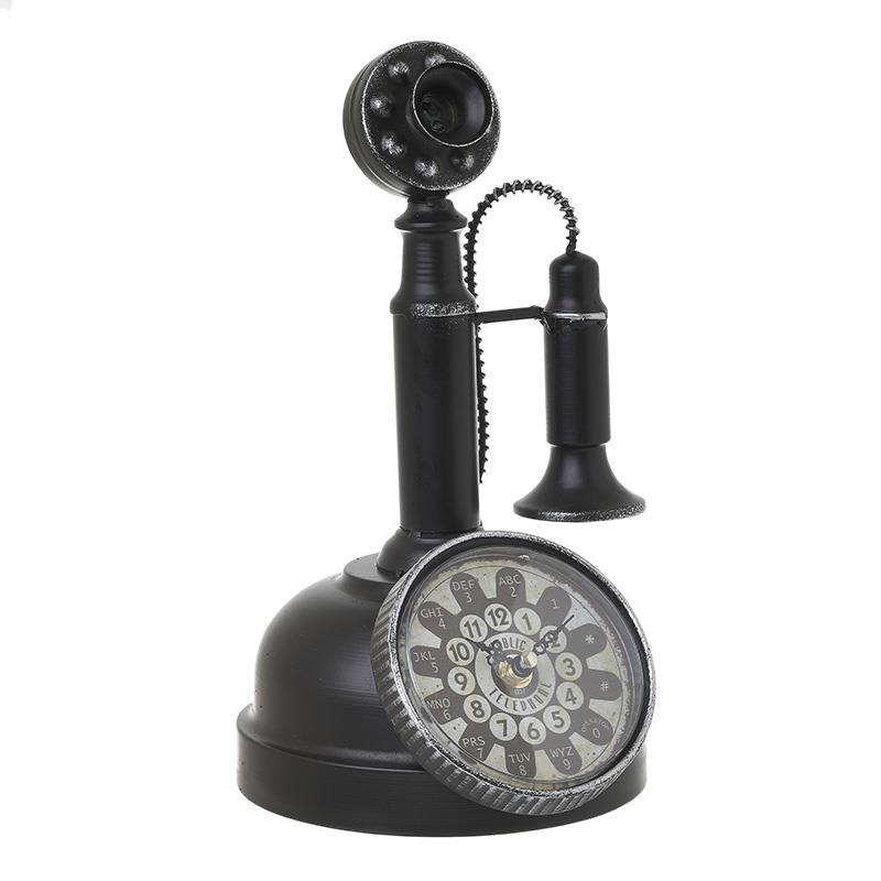 3209770298 METALNI STONI SAT ANTIK TELEFON 18X18X30 CM