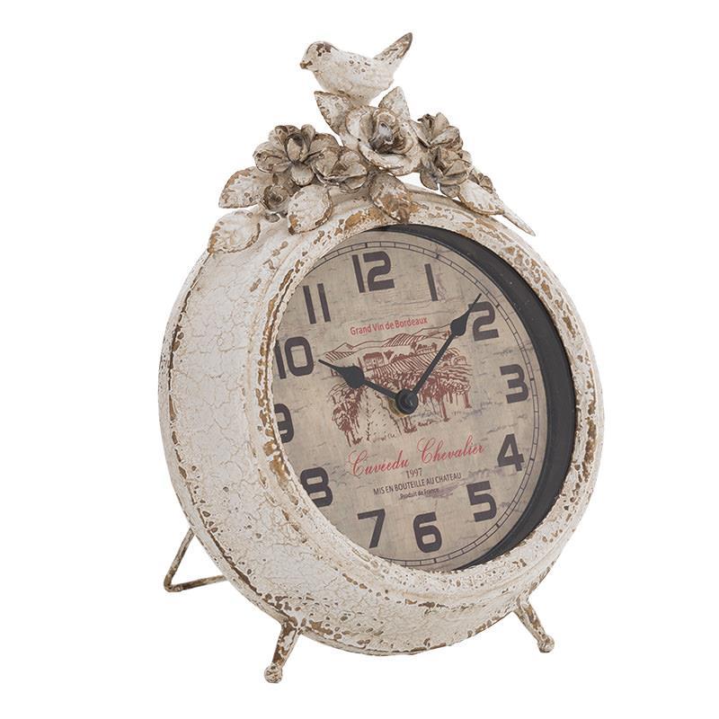 3207250002 METALNI STONI SAT ANTIQUE BEŽ 24*6*33cm