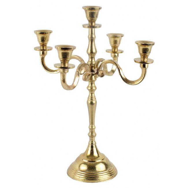3703880108 METALNI SVEĆNJAK ZLATNI ZA 5 SVEĆA 40cm