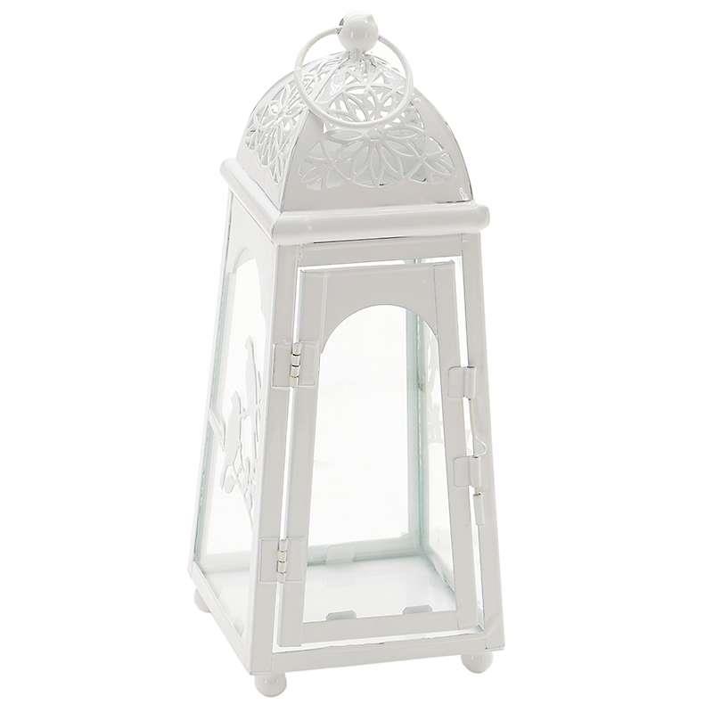 3700030166 METALNI SVEĆNJAK FENJER BELI 11*11*27cm