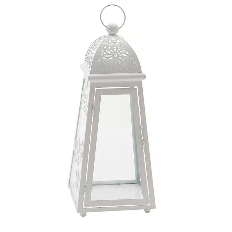 3700030166 METALNI SVEĆNJAK FENJER BELI 11*11*27cm