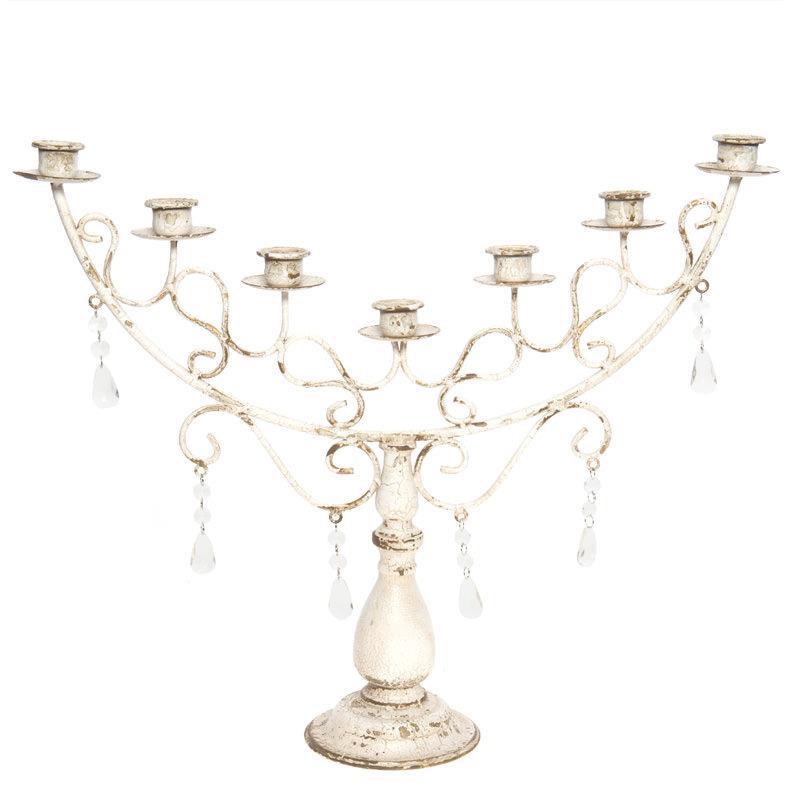 3707250070 METALNI SVEĆNJAK ZA 7 SVEĆA ANTIQUE BEŽ 