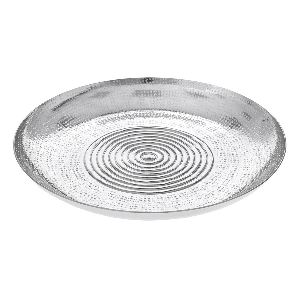 79782 METALNI TANJIR SREBRNI NIKLOVANI 33 CM