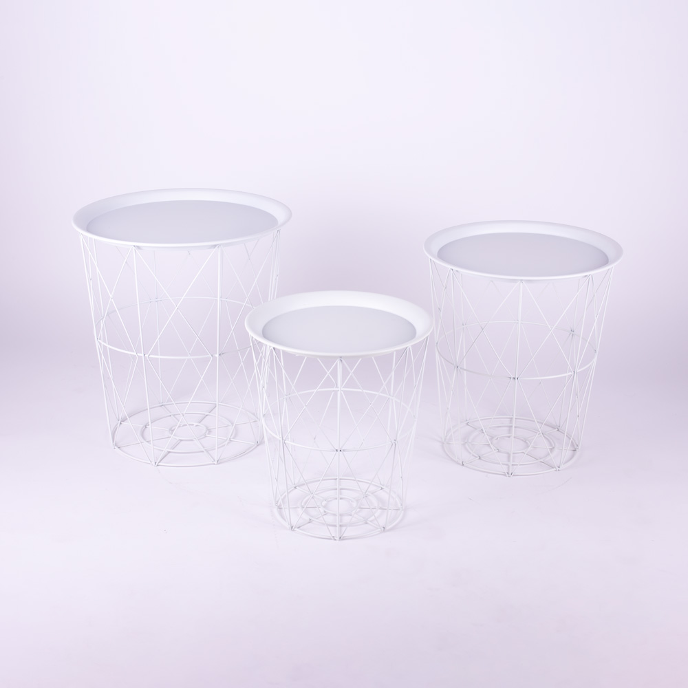 D-162A METALNI ŽIČANI STOČIĆ BELI 40X35 CM