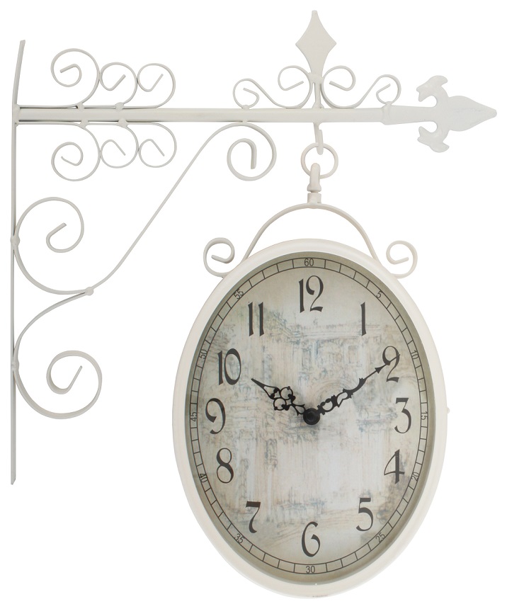 3250210105 METALNI ZIDNI SAT BELI  36*8.5*38cm