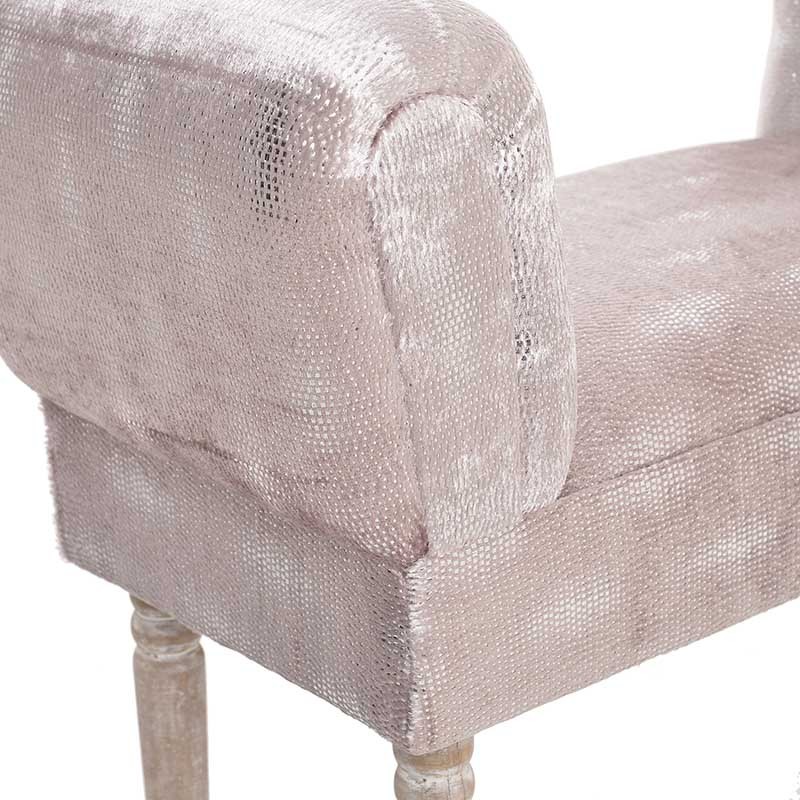 3507210102 MINI KANABAE DRVENI TAPACIRANI U SREBRNO ROZE BOJI 73x31x55cm
