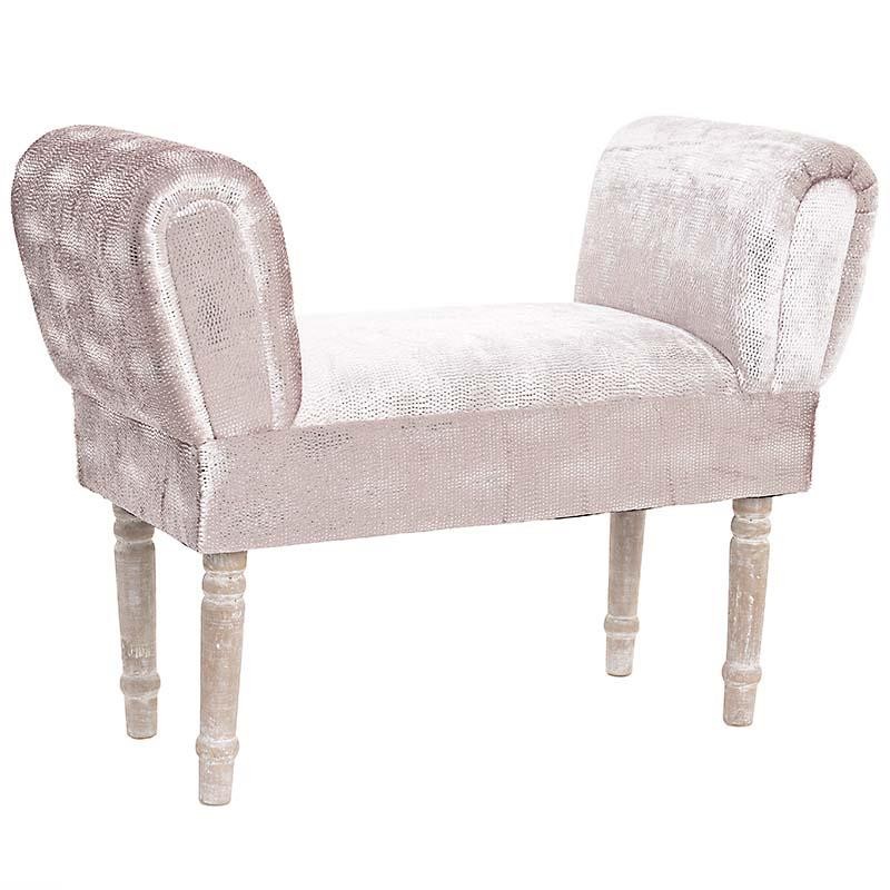 3507210102 MINI KANABAE DRVENI TAPACIRANI U SREBRNO ROZE BOJI 73x31x55cm