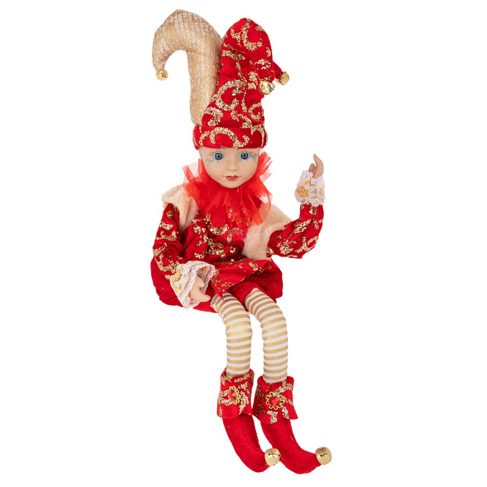 88698 MUZIČKA LUTKA SA POKRETOM CRVENO ZLATNA 50 CM