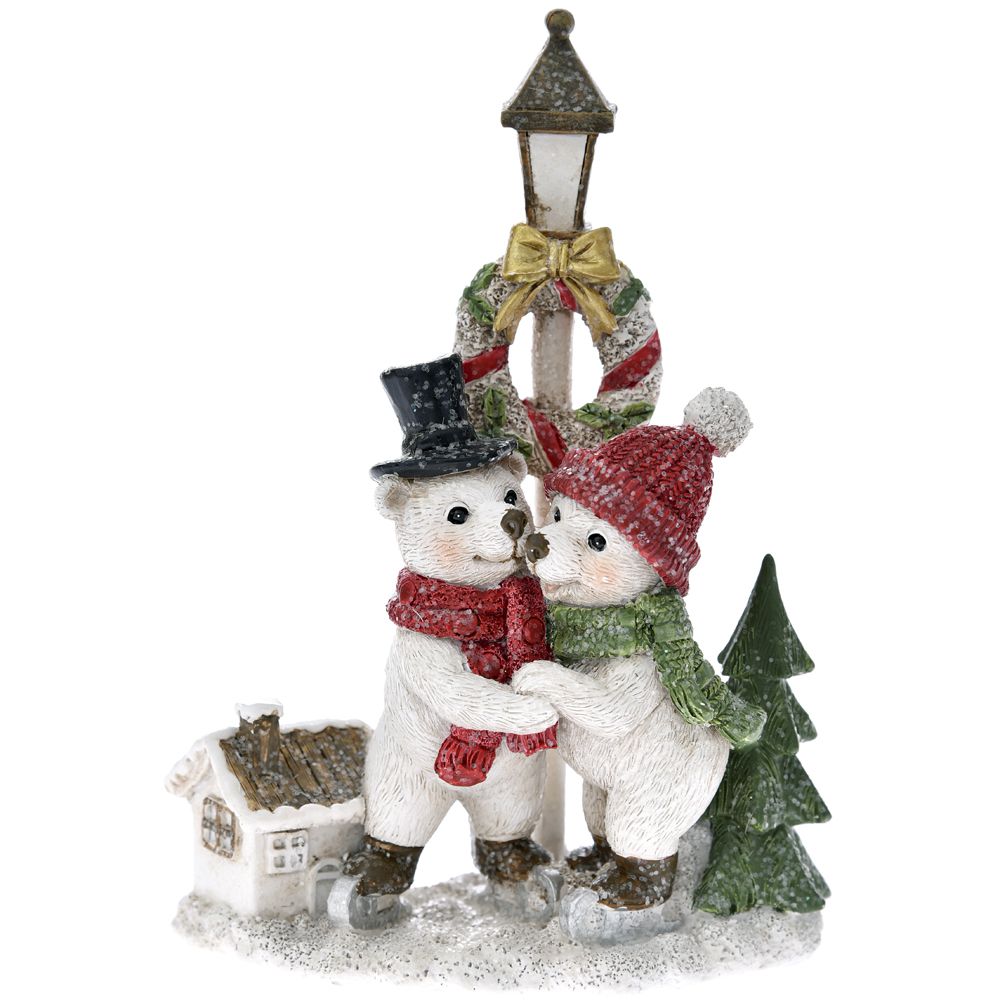67262 Y NG KERAMIČKA FIGURA MEDE SA FENJEROM 11*5*15cm