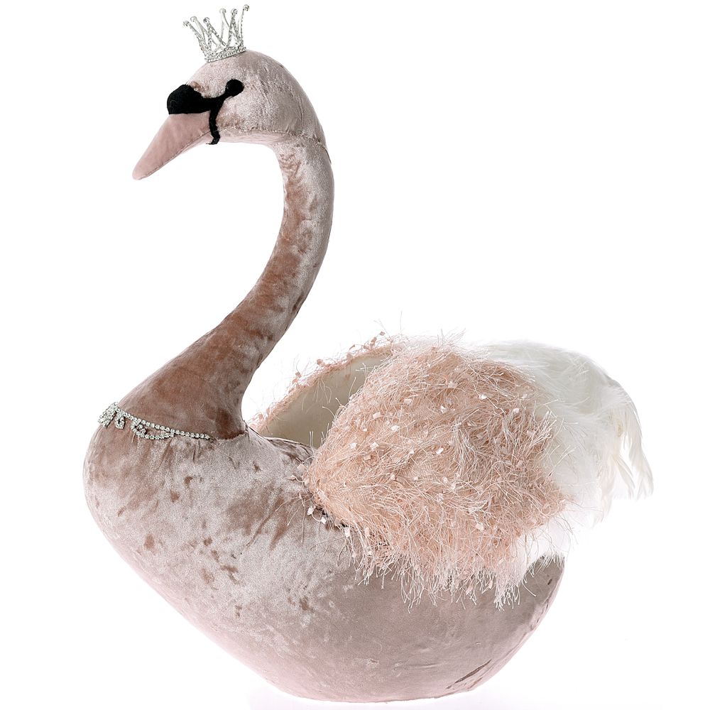 63288 Y NG PLIŠANA LUTKA LABUD ROZE 35*22*37cm