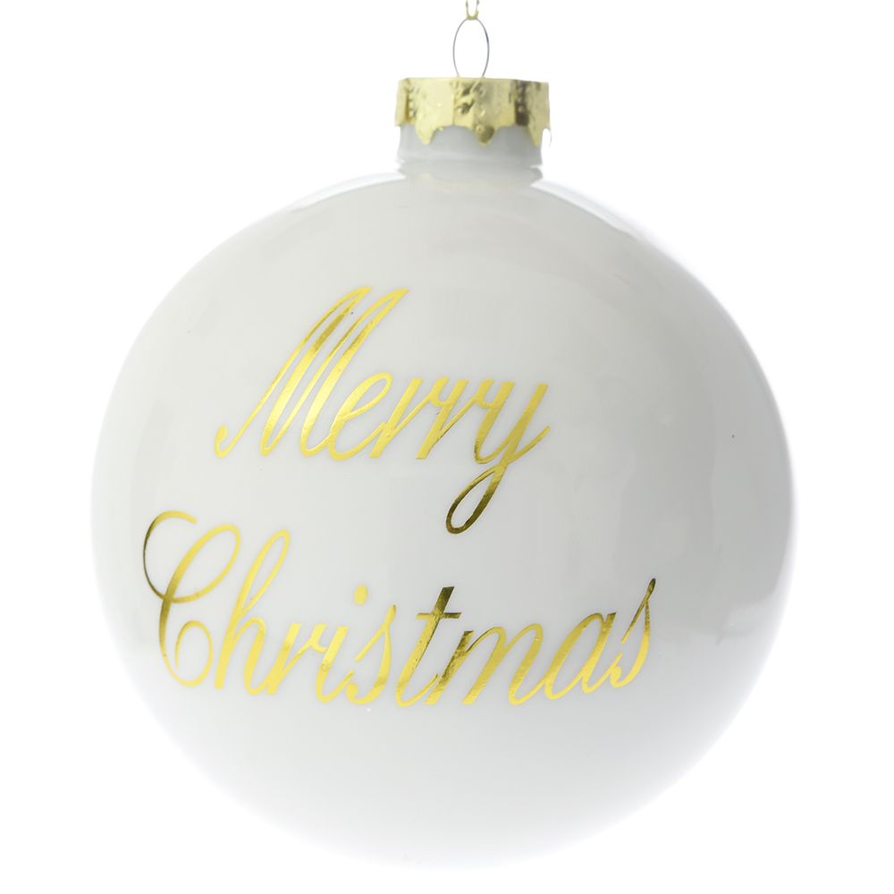 62340 Y NG STAKLENA KUGLA MERRY CHRISTMAS 10cm S/4