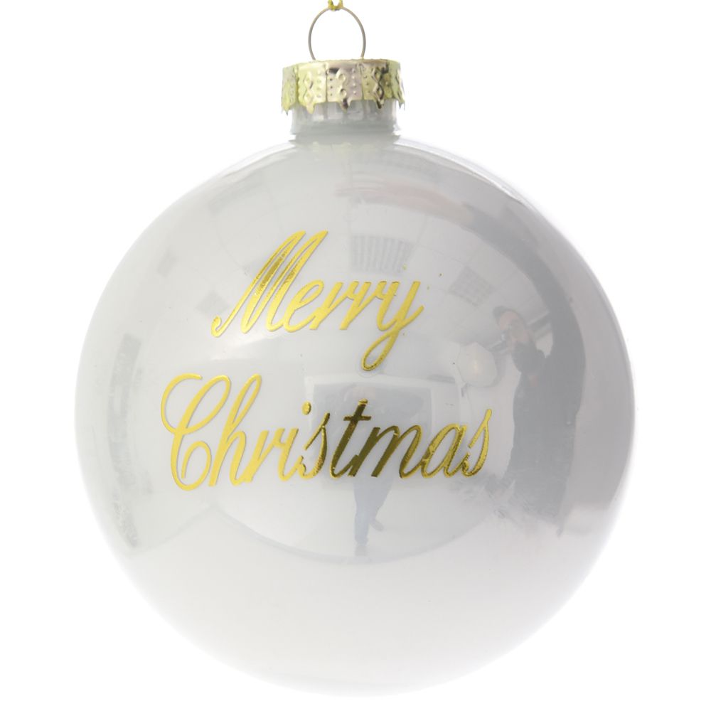 62341 Y NG STAKLENA KUGLA MERRY CHRISTMAS 8cm S/6