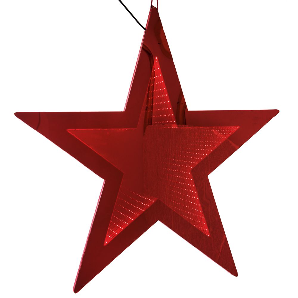67296 Y NG SVETLEĆA 3D LED ZVEZDA CRVENA 67cm