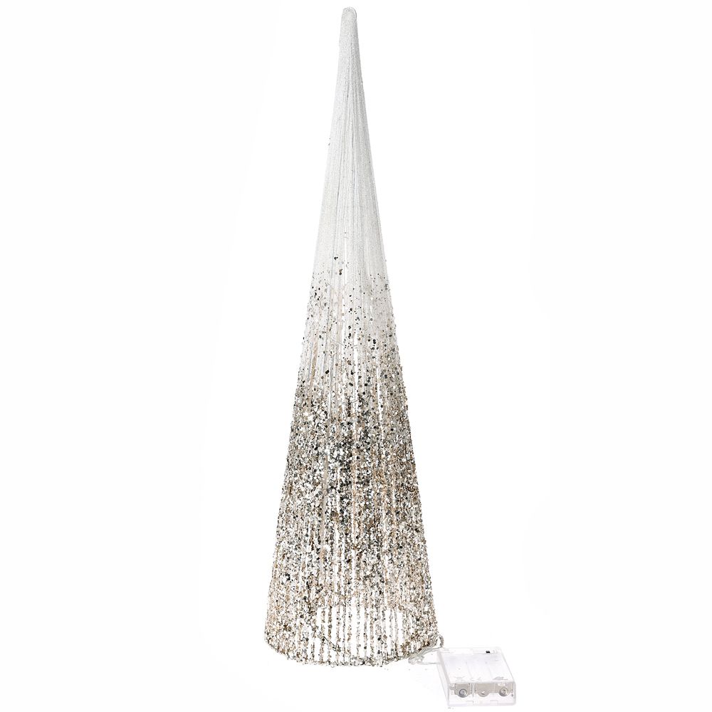 63919 Y NG.DEKORACIJA SVETLEĆA JELKA SA ŠTRASOM PLASTIČNA 50cm ( 15 LED SIJALICA )
