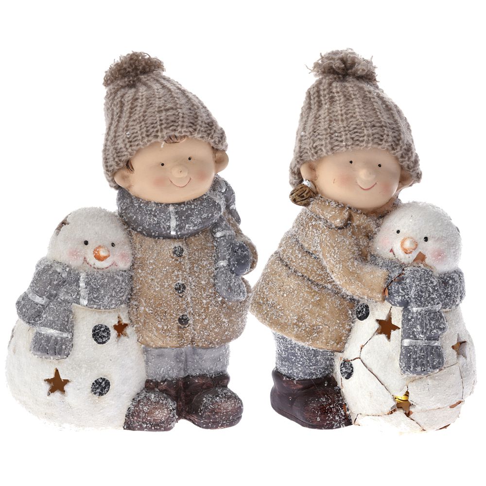 69113 Y NG.FIGURA DECA I SNEŠKIĆI OD POLIREZINA SET/2 17*10*23cm