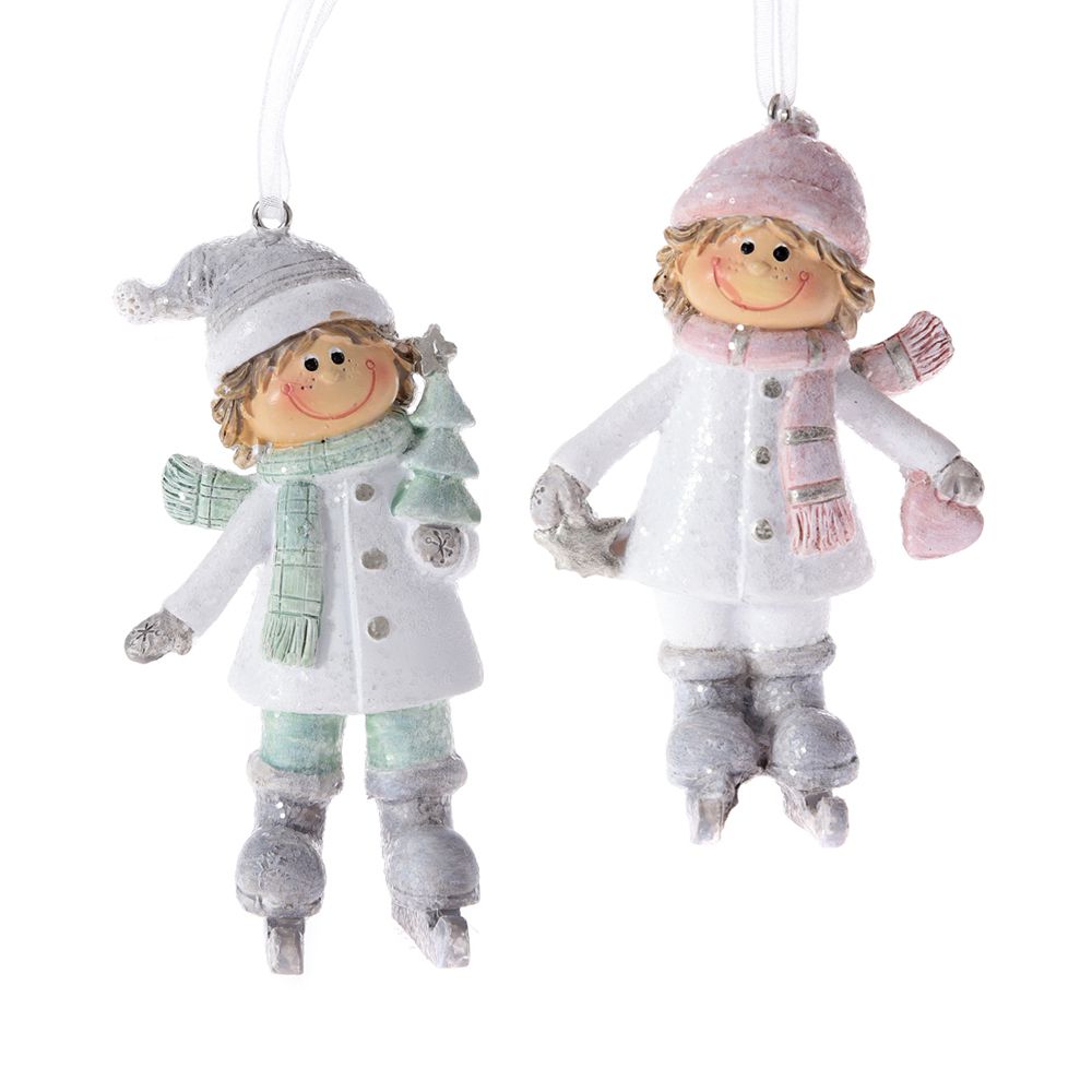 63027 Y NG.FIGURA DECA NA KLIZALJKAMA VISEĆI OD KERAMIKE 2 MODELA 6*3*9cm