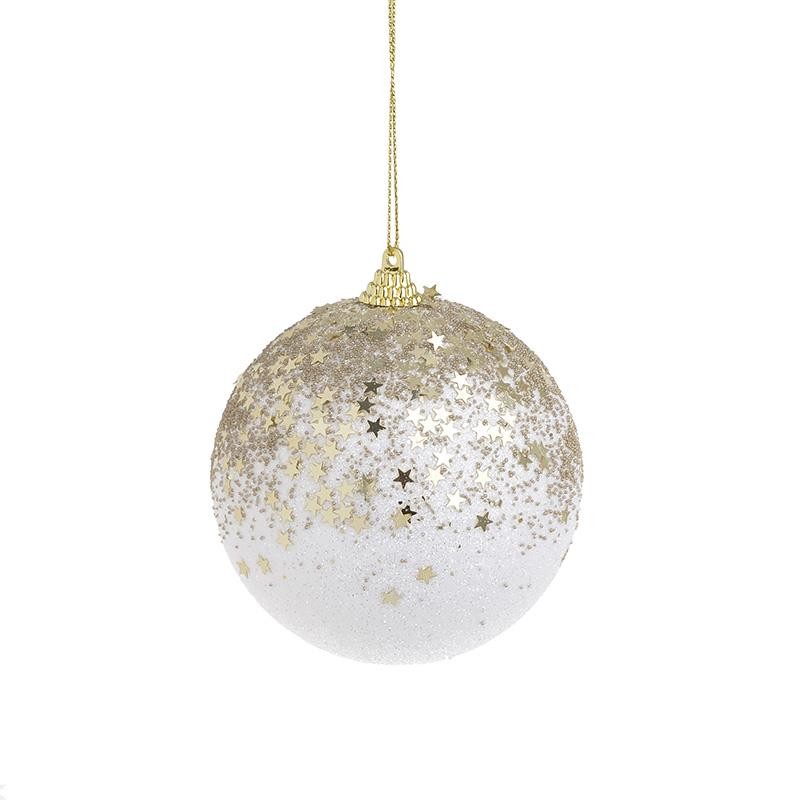 2706750480 NG.KUGLA BELO-ZLATNA OD STIROPORA S/4 8cm
