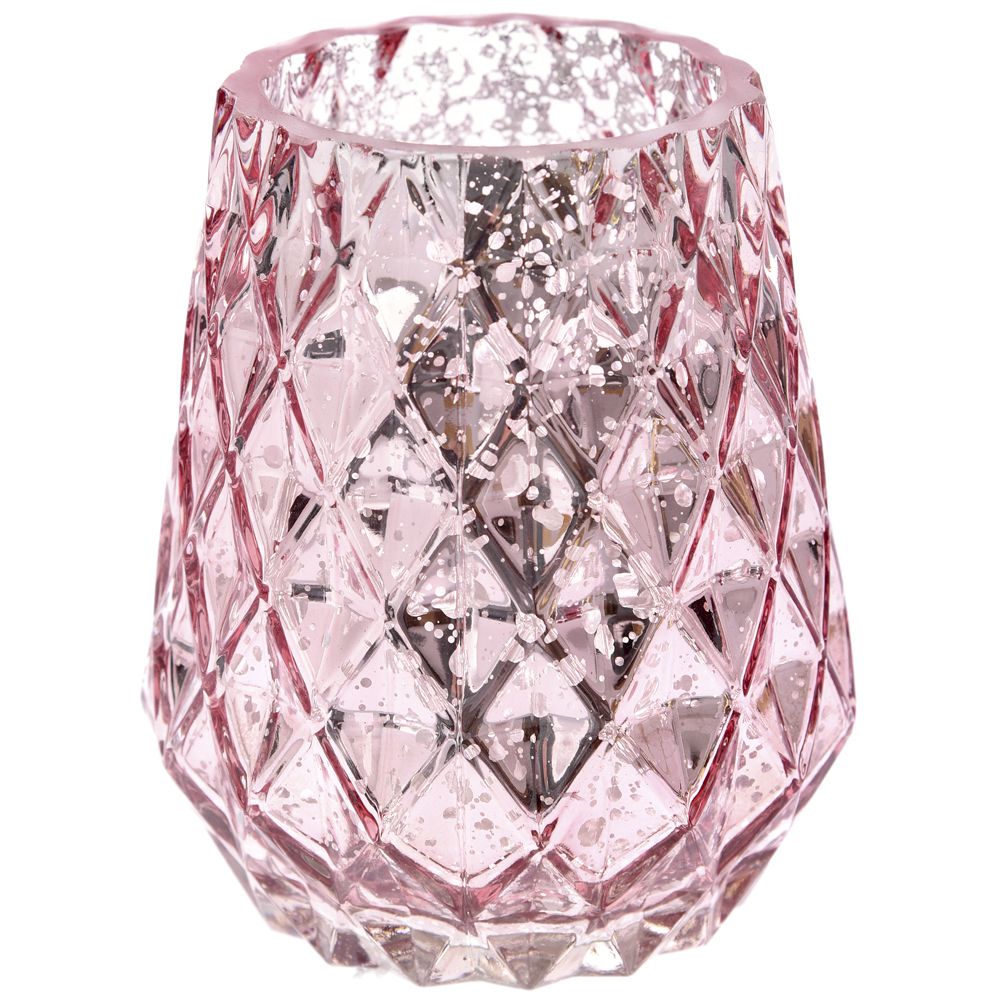 68207 Y NG.STAKLENI SVEĆNJAK ROZE 11*14cm