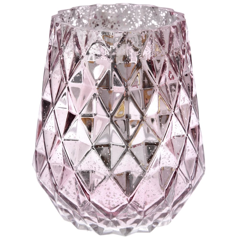 68208 Y NG.STAKLENI SVEĆNJAK ROZE 16*20cm