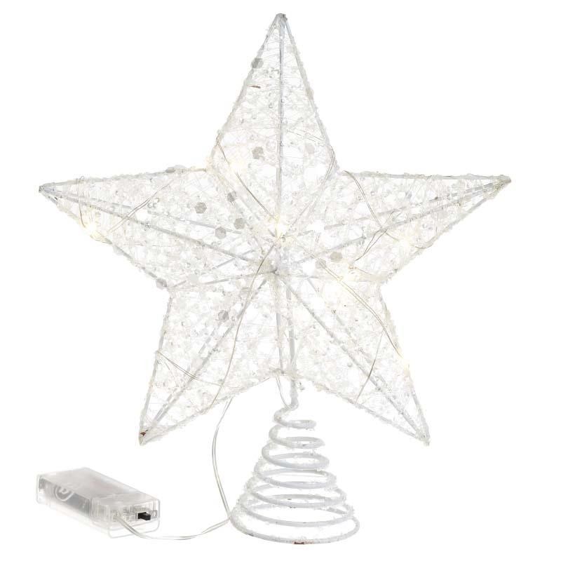 2705700148 NG.SVETLEĆI VRH ZA JELKU ZVEZDA METALNA 20cm