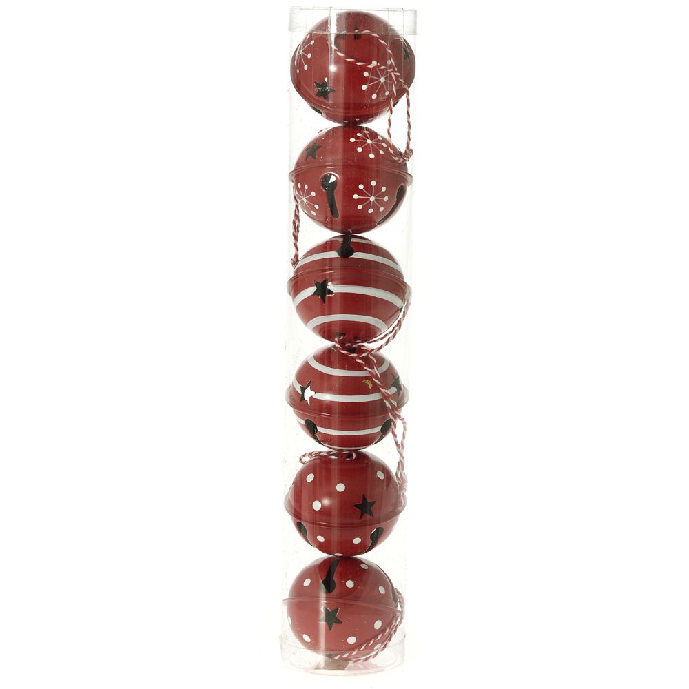 63746 Y NG.ZVONCA METALNA CRVENA SET/6 6.5cm