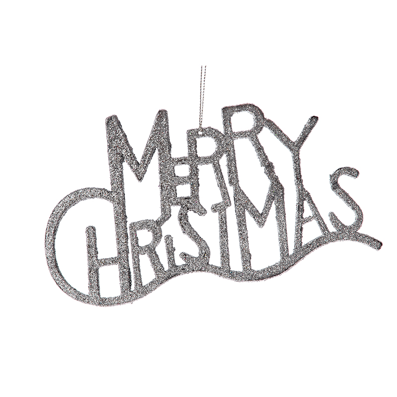 56072 Y NOVOGODIŠNJA DEKORACIJA MERRY CHRISTMAS SREBRNA 